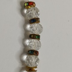 Vintage Full AB Aurora Borealis Crystal Stretch Bracelet Symmetrical Light Dark