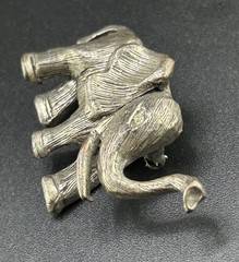 Hobe Tusked Silver Tone Elephant Brooch
