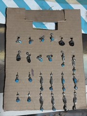 Lot Of 12 Vintage 1950’s Southwestern Turquoise Earrings From General Store NOS