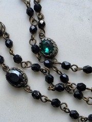 Antique Victorian Religious Multi Strand Drape Necklace Togggle Clasp Beautiful