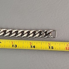 Vintage Coro Cuban Necklace Heavy Silver Tone Chunky SHORT 15″