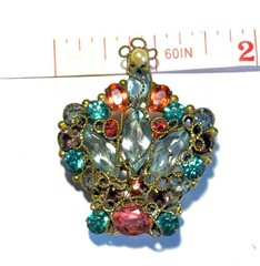 1940s Royal Crown Broach / Pendant Vintage Original Fashioncraft by Robert Piece
