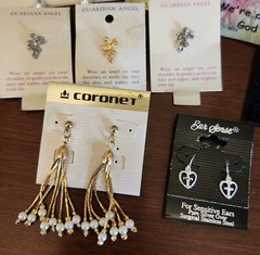 BN Assorted Vintage 9 Pieces Earrings Tac Pins Angels Unused Jewelry