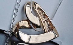 14k yellow gold slide pendant heavy 0.17ct natural diamond open heart 7.4gr