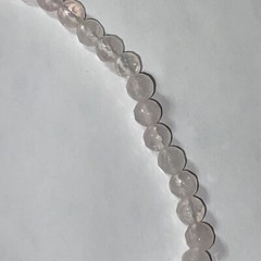 Necklace Choker Rose Quartz Cultured 7mm Pearl Sterling Italian Unused Faceted
