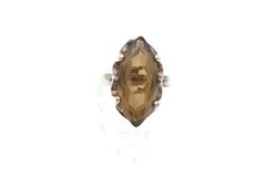 Vintage Mexico Sterling Silver 925 Smoky Quartz Ring Size 8