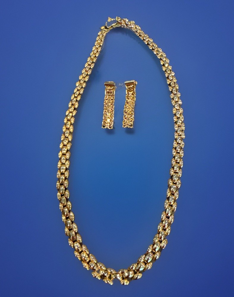 Vintage Necklace and Earrings Necklace Is Revlon 8mm x Approx 18″