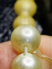N500 Sterling Silver Clasp Faux Pearl Necklace 53g Ivory 9mm Vintage