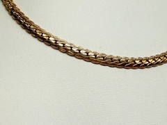 Icing vintage necklace gold tone herringbone choker adjustable chain 15 inch