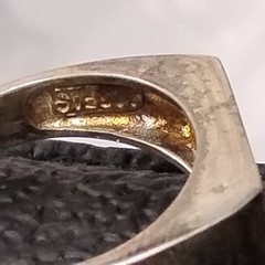 Ring Size 6.75 Vintage Sterling Silver 925 FAS Abalone Mother of Pearl Style