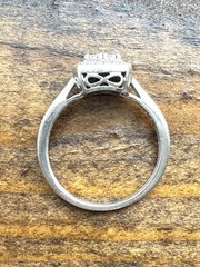 Vintage 925 Sterling Silver Diamond Halo Cluster Ring Size 7 Elegant Bridal SK9