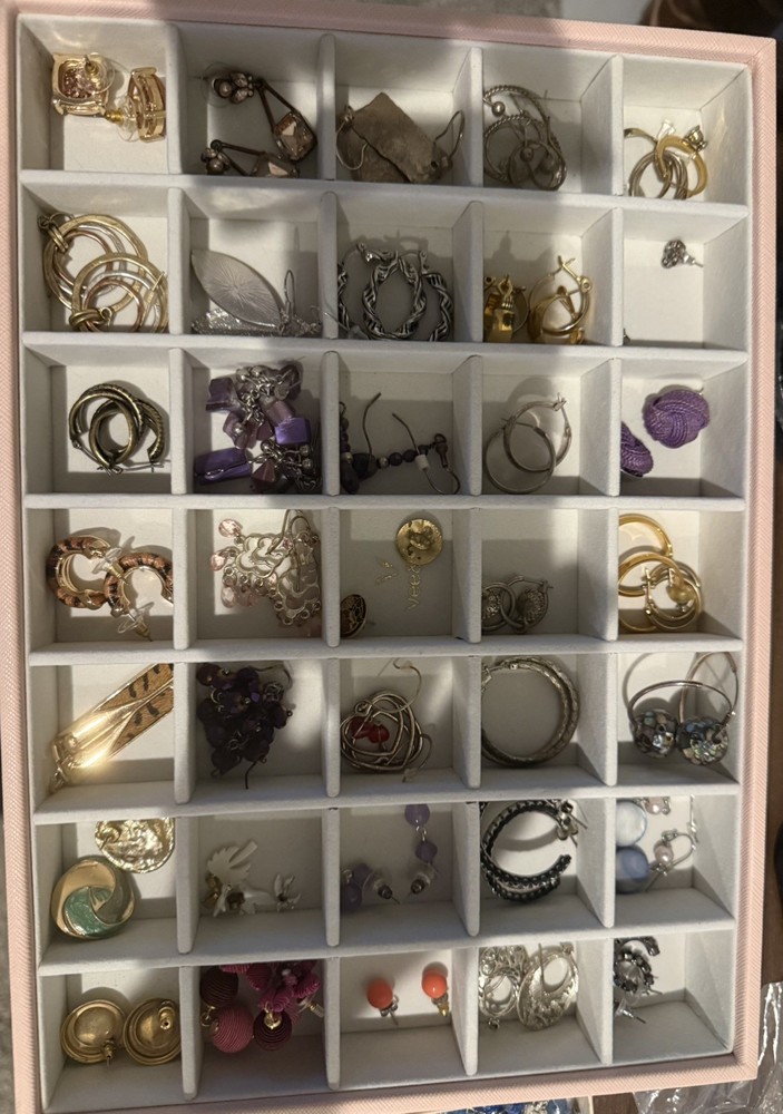 Large Vintage & Contemporary Costume Jewelry Lot of 47 Earrings