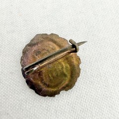Antique Victorian Edwardian Brooch Pin C-Clasp Gold Tone Monogram L or P Tiny