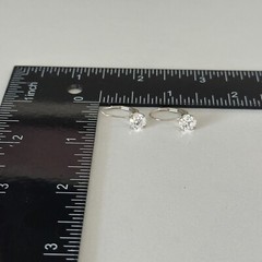 925 Sterling Silver Clear CZ Sparkly Leverback Dangle Drop Earrings