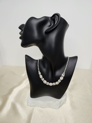 Vintage Signed ICING Silver Tone Rhinestone Necklace – 15″