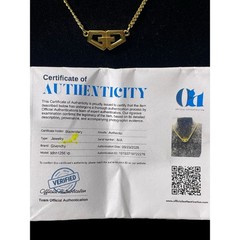 Vintage 1979 Givenchy Gold Plated GG Logo Necklace 15.5 in Women Jewelry COA