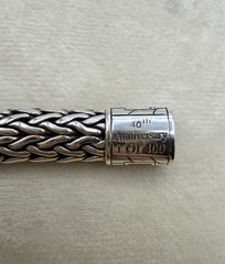 925 Silver John Hardy 40th Anniversary Bracelet 0.24ctw Black Sapphire, With Box