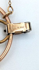 Vintage KREMENTZ Bracelet Leaf Circles Mixed Metal Copper and Gold Tone