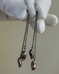Vintage 925 Sterling Silver Dangling Earrings with a Chain Link Design 2.5in