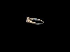 Signed Art Deco 18K White Gold .25ct Round Diamond Engagement Ring Size: 6