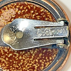 Vintage Matisse & Renoir Collab Burnt Orange & Gold Enamel Over Copper Earrings