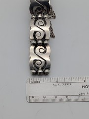 HEAVY Vintage Taxco Mexican Sterling Silver Link Ball Bracelet 74 Grams Sz 7¼