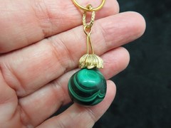 Vintage Slide w/Malachite Green Mineral Pendant/Necklace