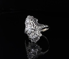 Vintage 0.22ct G Si Diamond Set 14ct White Gold Ring size I1/2 Val $2765