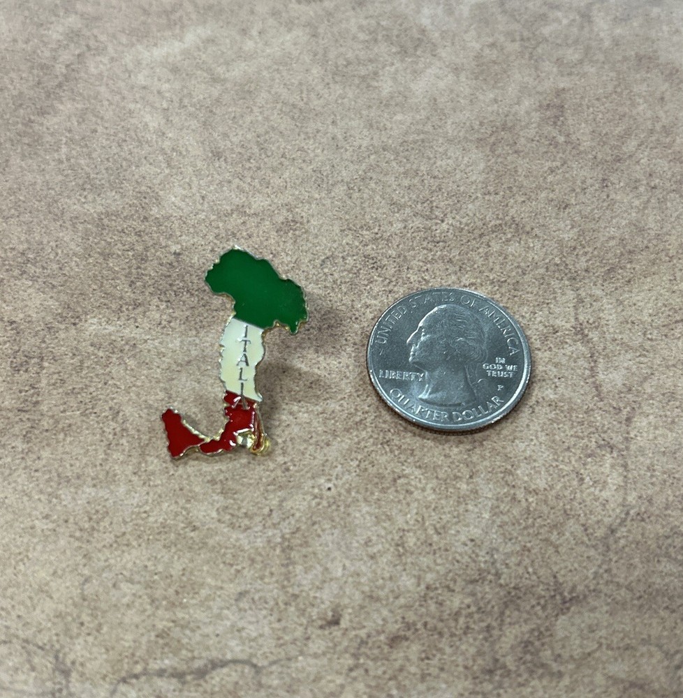 Green White And Red Italia Gold Toned Italy Pin
