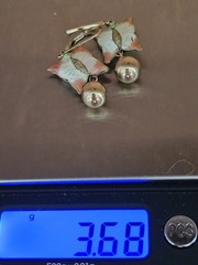 Vintage 14K Gold Enamel Butterfly Earrings Leverback Dangle Art Nouveau Style