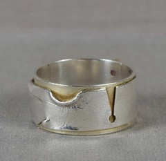 Vintage sterling silver RING pink garnet Size 8.25