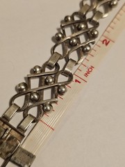 Dated 1957 .830 Silver Signed Erik Svane Swedish Art Deco Bracelet 7.5in #S56/08