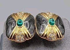 Vtg Kenneth Lane for Avon Duchess of Windsor Panther Collection Post Earrings