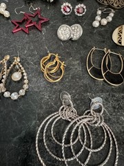 Lot of 70+ Pairs Vintage To Modern Earrings Pierced Clip-On Stud Loop