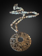 Vintage Tribal Boho Horn Necklace Ethnic Boho Carved Statement