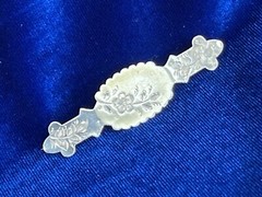 14k Gold Plate Laminate Top Body Engraved Victorian Bar Pin Brooch