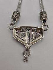 925 Vintage Handmade Necklace Marcasite And CZ Sterling Silver 18in