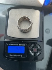 Vintage Sterling Silver Scrollwork Cigar Band – Size 8 Wide Band 1/2 Inch