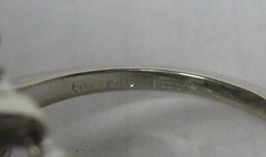 ANTIQUE 14K SOLID WHITE GOLD .76 CT. SAPPHIRE & BAGUETTE NATURAL DIAMOND RING