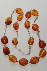 ANTIQUE Vintage Genuine Insect Beads BALTIC AMBER Chain Necklace 74.2g 260312-1