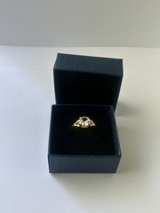 Vintage Clear Cubic Zirconia Ring Gold Plated Womens Size 10