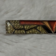 Art Deco Brooch Enamel Gold Tone Vintage Jewelry Art Nouveau Rectangle Geometric