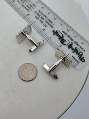 Vintage “D & F” Sterling Silver & Enamel American Flag Cuff Links