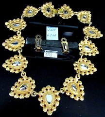 RJ GRAZIANO Vibrant Rainbow Rhinestone Necklace Earring Set On Original Card!