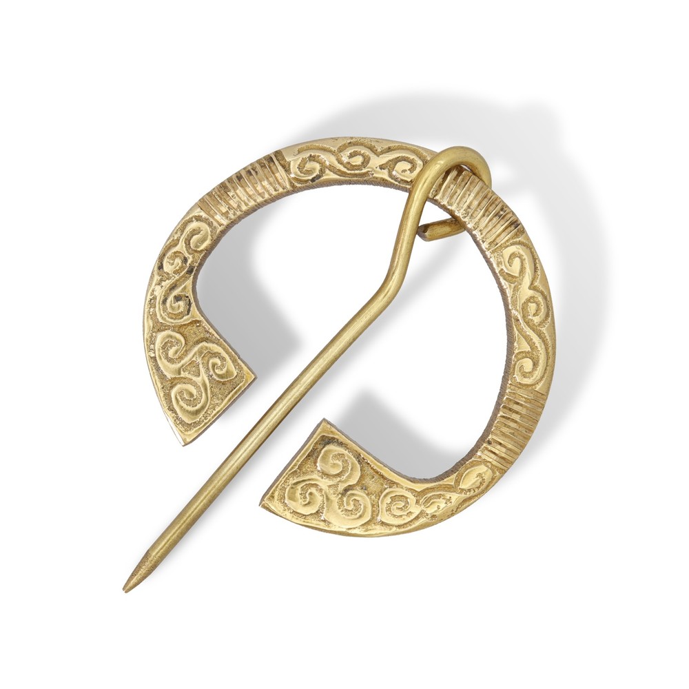 Handcrafted Brass Brooch Pin Viking Celtic Medieval Cloak Fastener Fibula