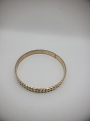 Vintage Sperry Bracelet Bangle Gold Tone Ornate Ribbed Jewelry Costume