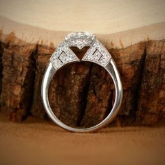 White Diamond 2.10 Ct Art Deco Vintage Wedding Ring 925 Sterling Silver