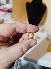 Vintage Gold Earrings Round Diamonds Elegant Domed Clip On