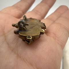 Antique Victorian Gold Tone Hinged Dress Clip Sash Clasp Ornate Brooch