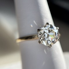 Antique Natural GIA 2.48 K VS2 Antique Old Mine Cut Diamond Engagement Ring